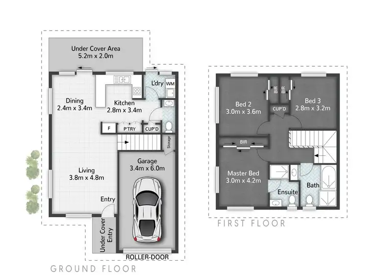 Floorplan of Homely townhouse listing, 37/7 Cinnabar Place, Kallangur QLD 4503