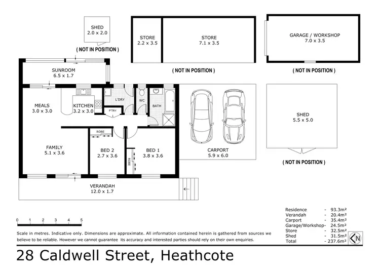 Floorplan of Homely house listing, 28 Caldwell Street, Heathcote VIC 3523