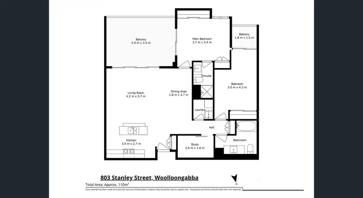 Floorplan of Homely apartment listing, 439/803 STANLEY STREET, Woolloongabba QLD 4102