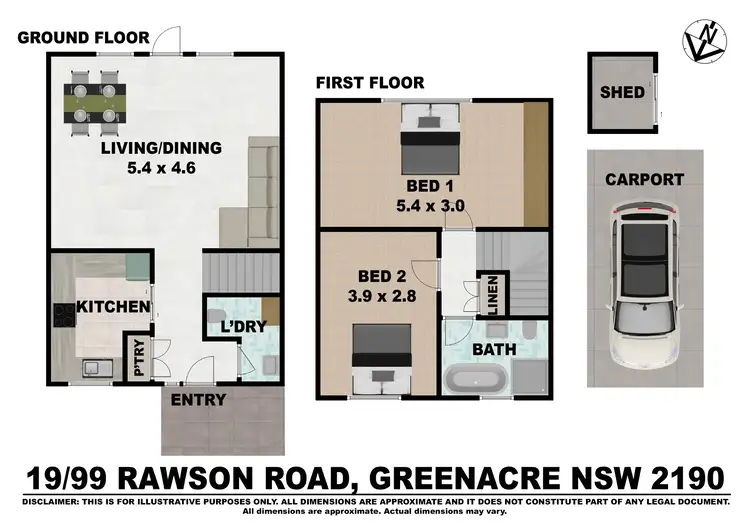 Floorplan of Homely townhouse listing, 19/99 Rawson Road, Greenacre NSW 2190