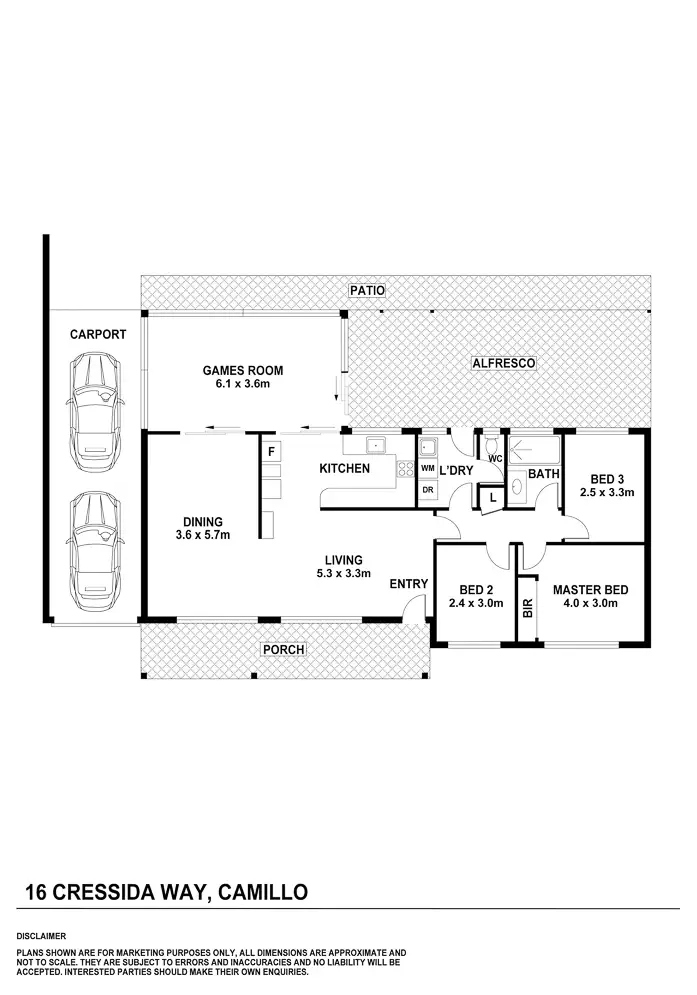 Floorplan of Homely house listing, 16 Cressida Way, Camillo WA 6111