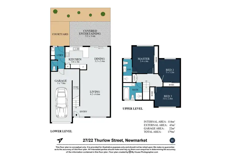 Floorplan of Homely townhouse listing, 27/22 Thurlow Street, Newmarket QLD 4051