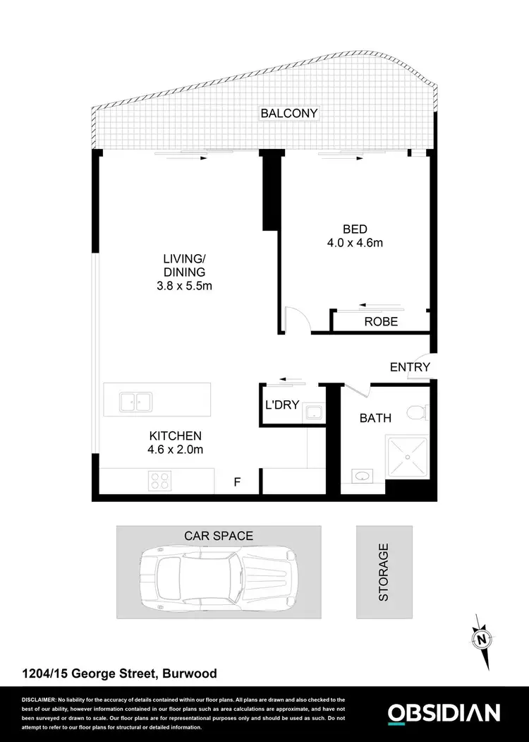 Floorplan of Homely apartment listing, 1004/15 George St, Burwood NSW 2134
