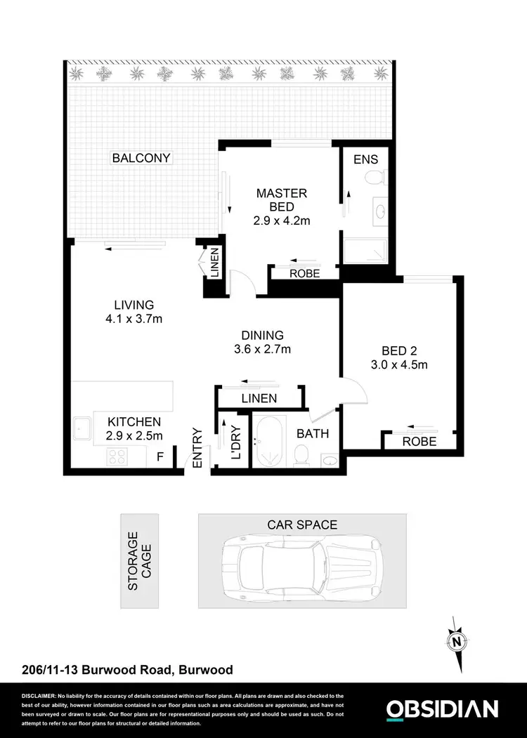 Floorplan of Homely apartment listing, 206/11-13 Burwood Road, Burwood NSW 2134