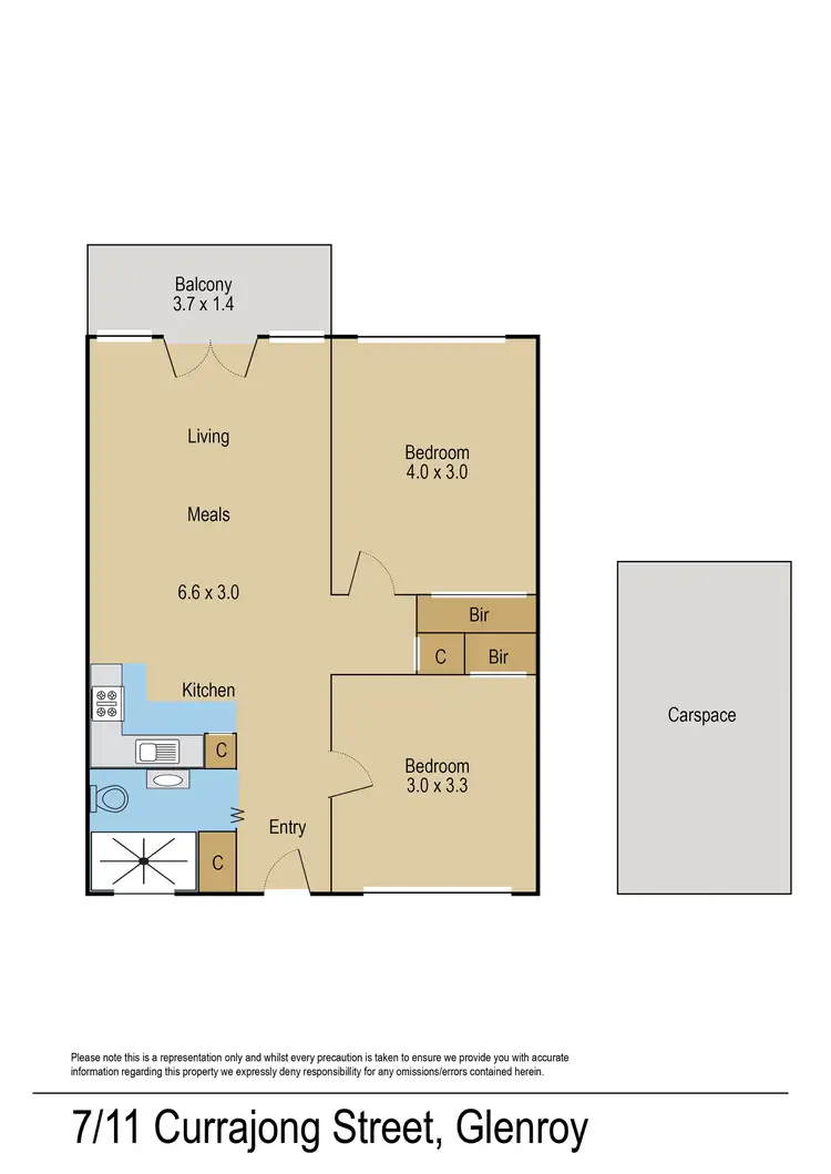 Floorplan of Homely apartment listing, 7/11 Currajong Street, Glenroy VIC 3046