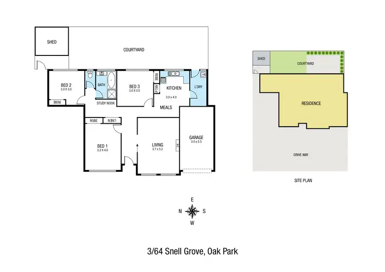 Floorplan of Homely villa listing, 3/64 Snell Grove, Oak Park VIC 3046