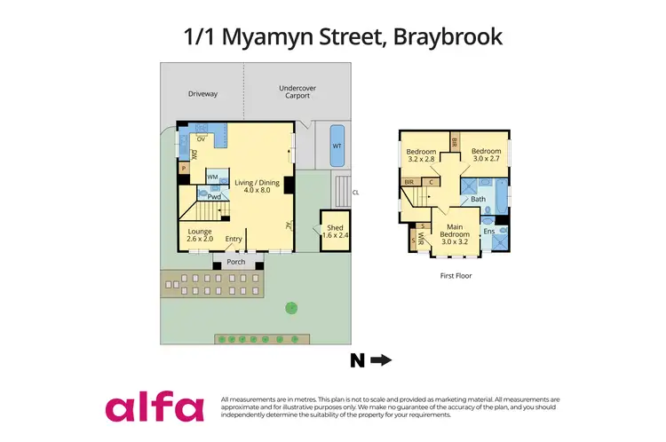 Floorplan of Homely townhouse listing, 1/1A Myamyn Street, Braybrook VIC 3019