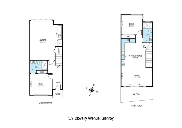 Floorplan of Homely townhouse listing, 3/7 Clovelly Avenue, Glenroy VIC 3046