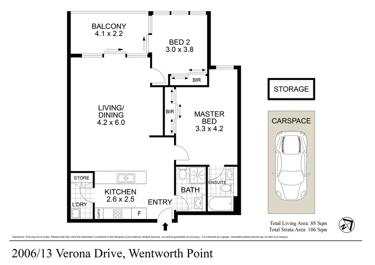 Floorplan of Homely apartment listing, 2006/13 Verona Drive, Wentworth Point NSW 2127
