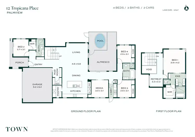 Floorplan of Homely house listing, 12 Tropicana Place, Palmview QLD 4553