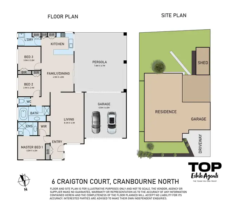 Floorplan of Homely house listing, 6 Craigton Court, Cranbourne North VIC 3977