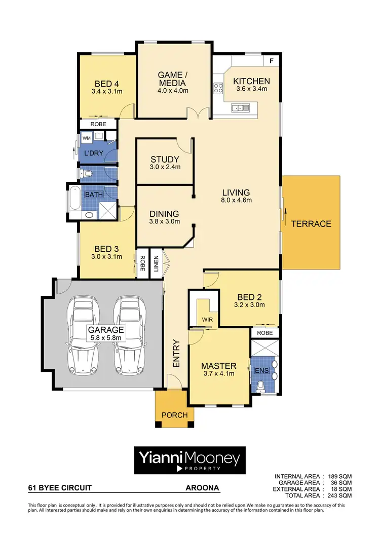 Floorplan of Homely house listing, 61 Byee Circuit, Aroona QLD 4551
