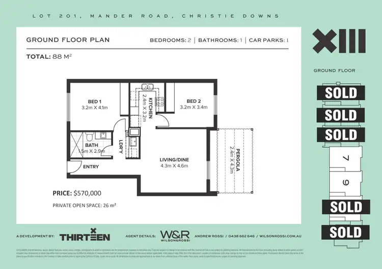 Floorplan of Homely apartment listing, 9/2A Mander Road, Christie Downs SA 5164