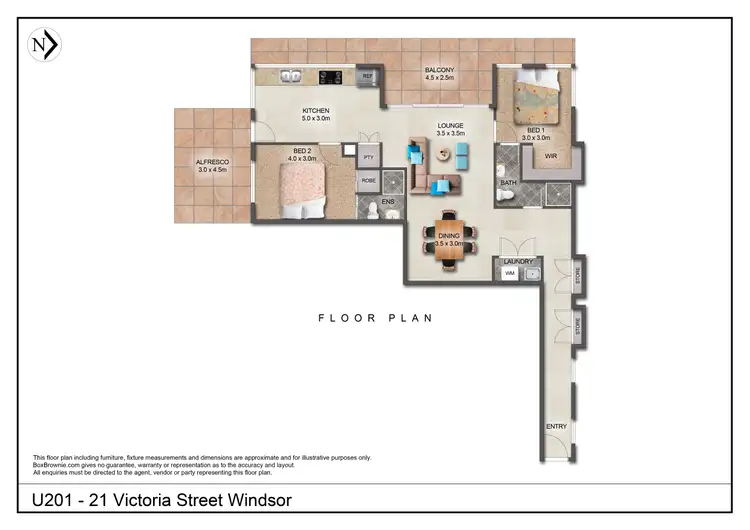 Floorplan of Homely apartment listing, 201/21 Victoria Street, Windsor QLD 4030