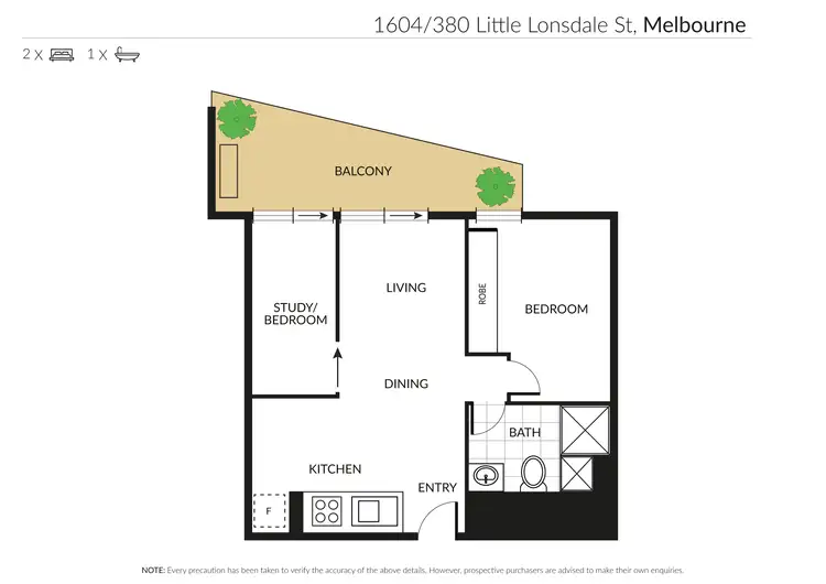 Floorplan of Homely apartment listing, 1604/380 Little Lonsdale Street, Melbourne VIC 3000