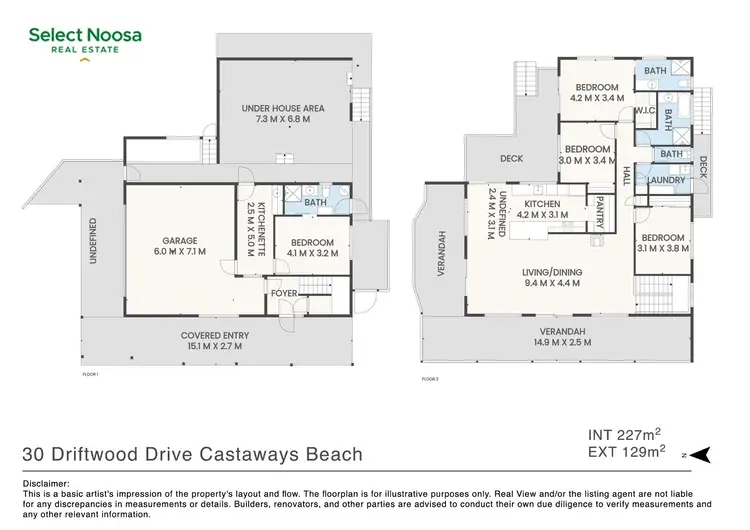 Floorplan of Homely house listing, 30 Driftwood Drive, Castaways Beach QLD 4567