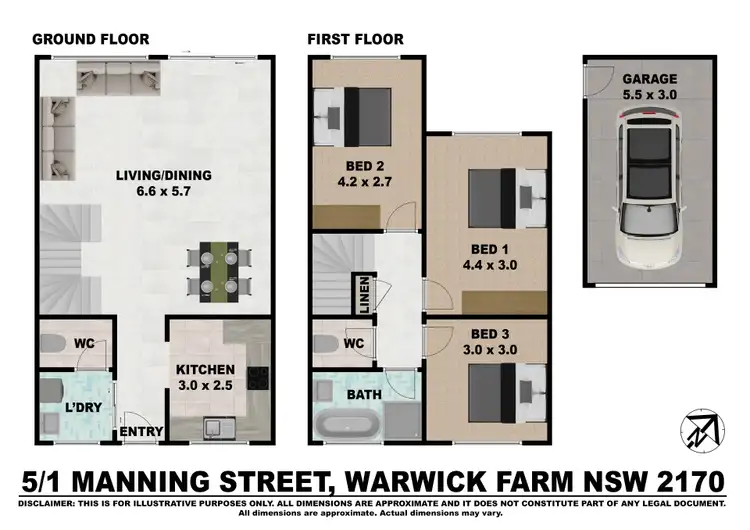 Floorplan of Homely townhouse listing, 5/1 Manning Street, Warwick Farm NSW 2170