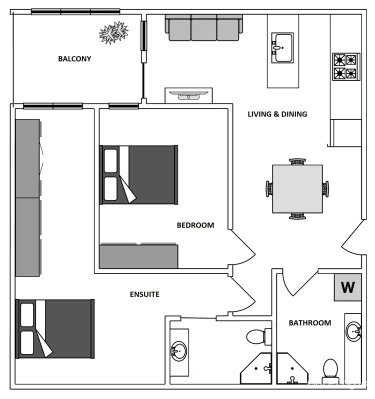 Floorplan of Homely apartment listing, 208/39 Racecourse Road, North Melbourne VIC 3051
