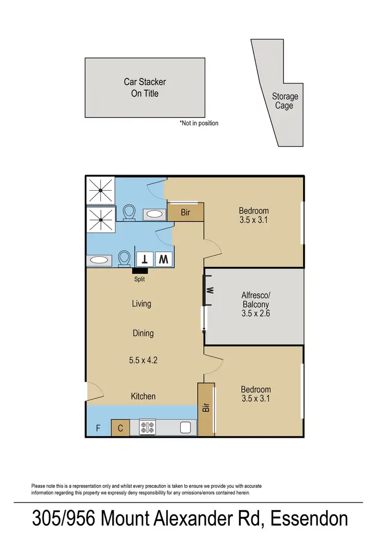 Floorplan of Homely apartment listing, 305/956 Mount Alexander Road, Essendon VIC 3040