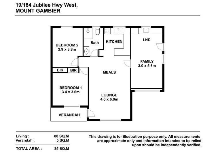 Floorplan of Homely unit listing, 19/184 Jubilee Highway West, Mount Gambier SA 5290