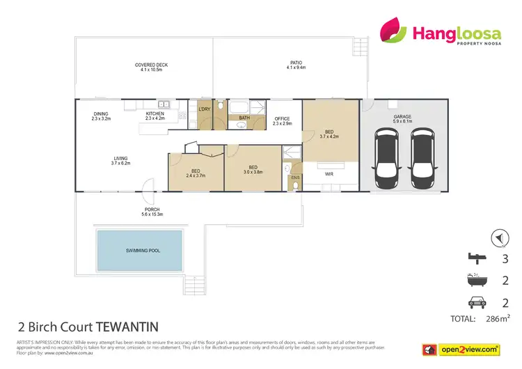 Floorplan of Homely house listing, 2 Birch Ct, Tewantin QLD 4565