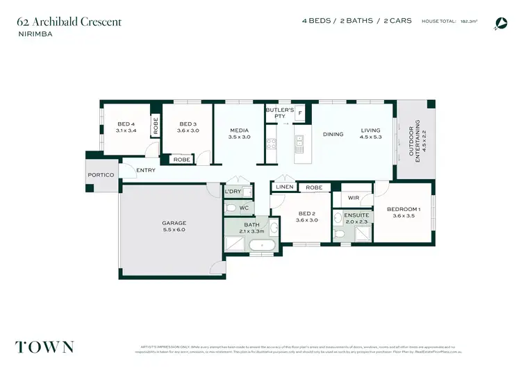 Floorplan of Homely house listing, 62 Archibald Crescent, Nirimba QLD 4551