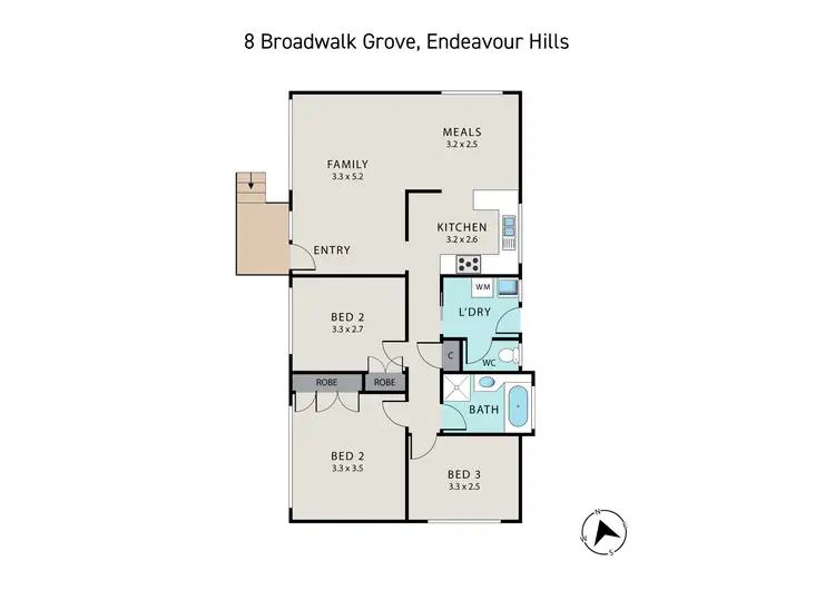 Floorplan of Homely house listing, 8 Broadwalk Grove, Endeavour Hills VIC 3802