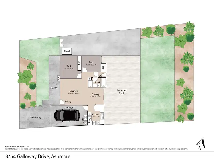 Floorplan of Homely semi-detached listing, 3/54 Galloway Drive, Ashmore QLD 4214