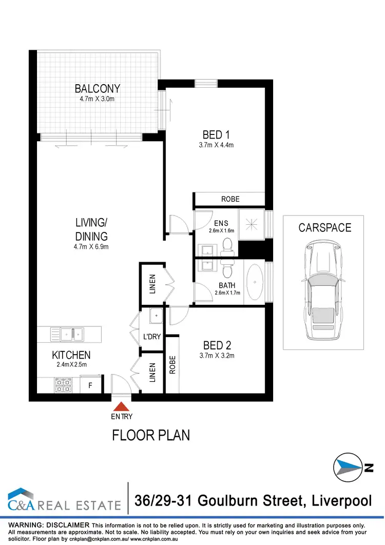 Floorplan of Homely apartment listing, 36/29-31 Goulburn Street, Liverpool NSW 2170