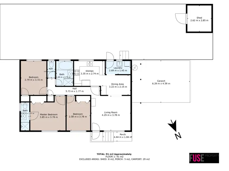 Floorplan of Homely semi-detached listing, 2/18 Southbar Road, Karabar NSW 2620
