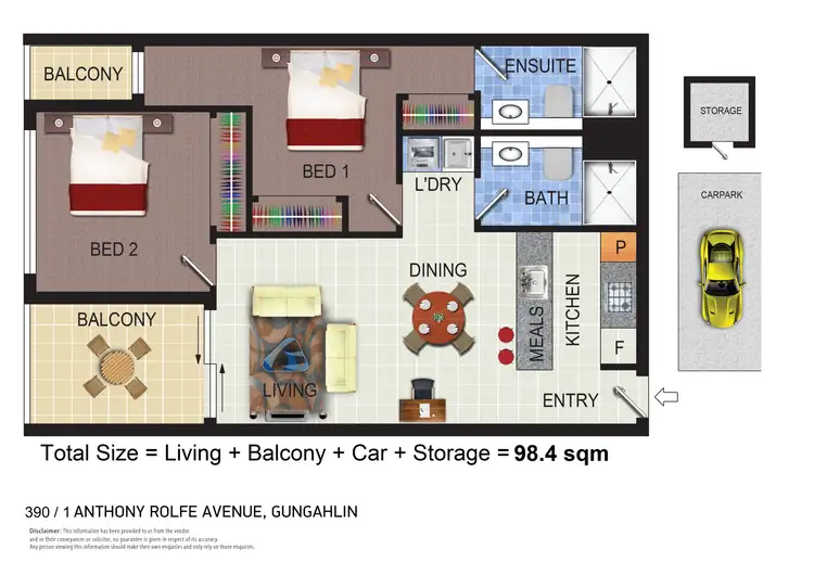 Floorplan of Homely apartment listing, 390/1 Anthony Rolfe Avenue, Gungahlin ACT 2912