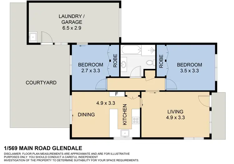Floorplan of Homely villa listing, 1/569 Main Road, Glendale NSW 2285