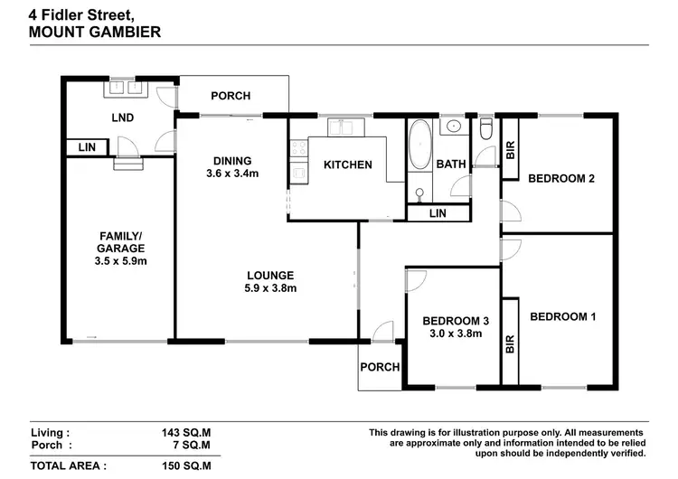 Floorplan of Homely house listing, 4 Fidler Street, Mount Gambier SA 5290