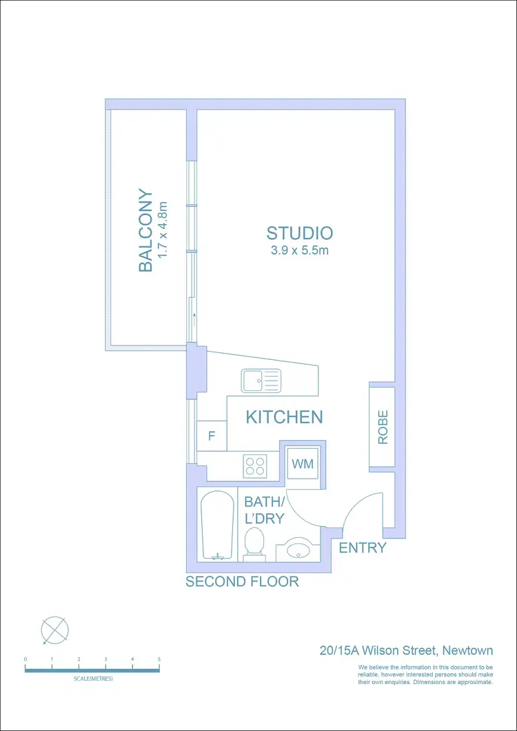 Floorplan of Homely studio listing, 20/15A Wilson Street, Newtown NSW 2042