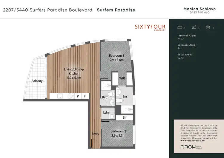 Floorplan of Homely apartment listing, 2207/3440 Surfers Paradise Boulevard, Surfers Paradise QLD 4217