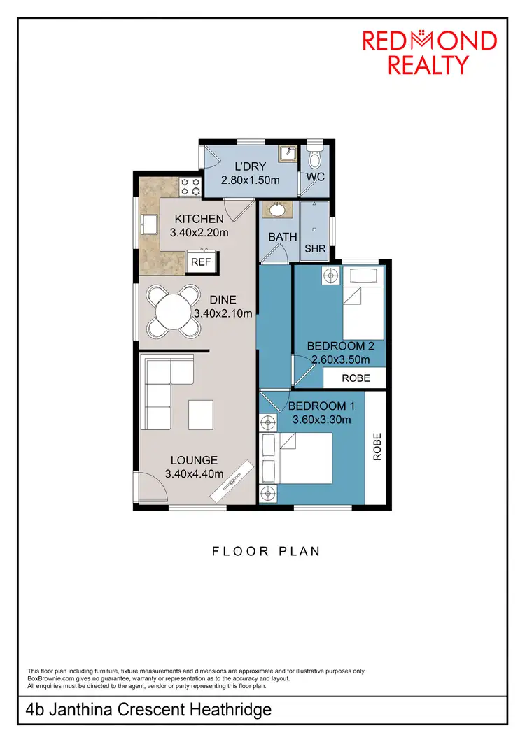 Floorplan of Homely semi-detached listing, 4B Janthina Crescent, Heathridge WA 6027