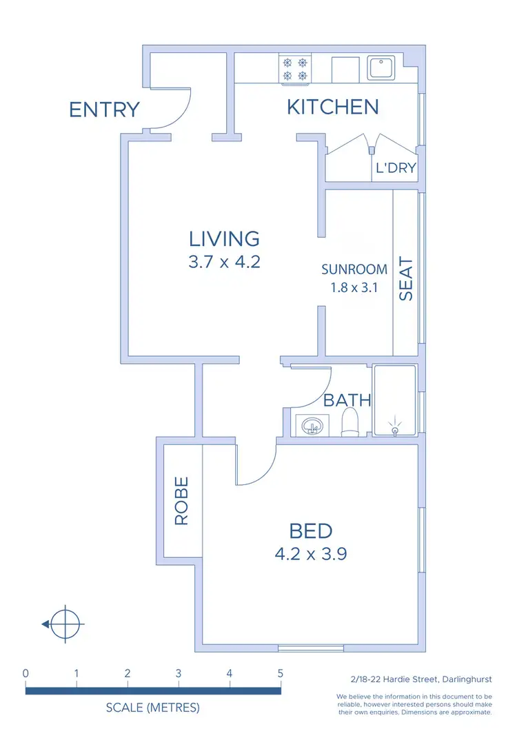 Floorplan of Homely apartment listing, 2/18-22 Hardie Street, Darlinghurst NSW 2010