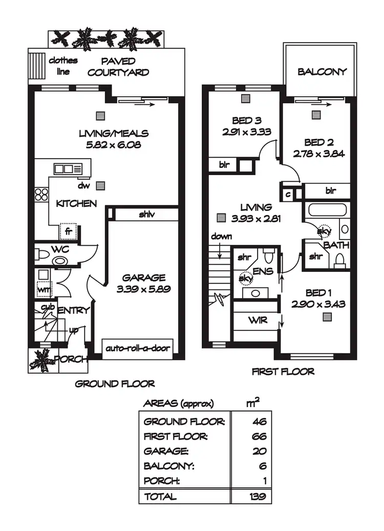 Floorplan of Homely townhouse listing, 5/82 Le Hunte Avenue, Prospect SA 5082