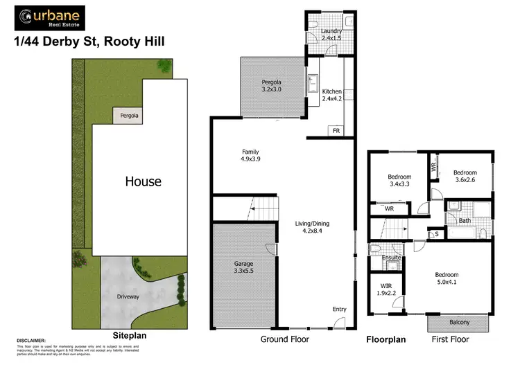 Floorplan of Homely townhouse listing, 1/44 Derby Street, Rooty Hill NSW 2766