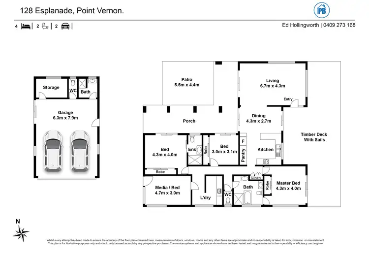 Floorplan of Homely house listing, 128 ESPLANADE, Point Vernon QLD 4655