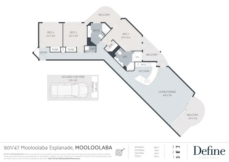 Floorplan of Homely unit listing, 901/47-51 Mooloolaba Esplanade, Mooloolaba QLD 4557