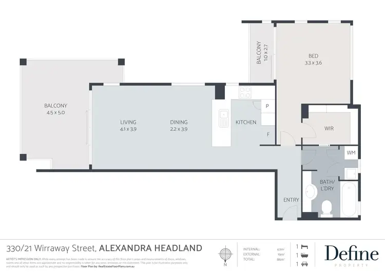 Floorplan of Homely apartment listing, 330/21 Wirraway Street, Alexandra Headland QLD 4572
