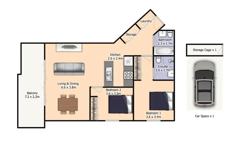 Floorplan of Homely apartment listing, 404/6 Reede Street, Turrella NSW 2205