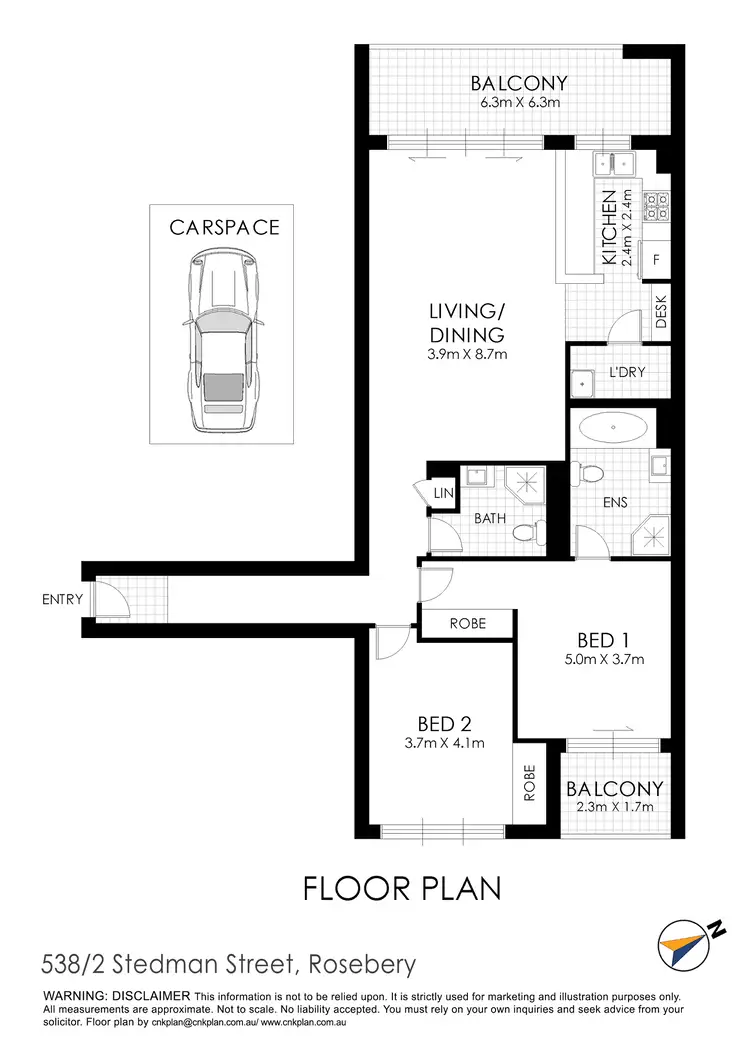 Floorplan of Homely apartment listing, 538/2 Stedman Street, Rosebery NSW 2018
