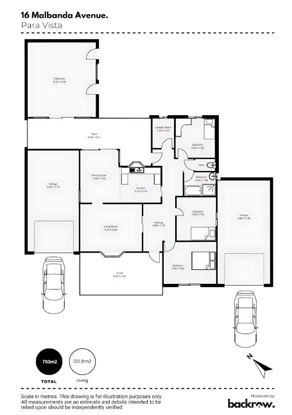 Floorplan of Homely house listing, 16 Malbanda Avenue, Para Vista SA 5093