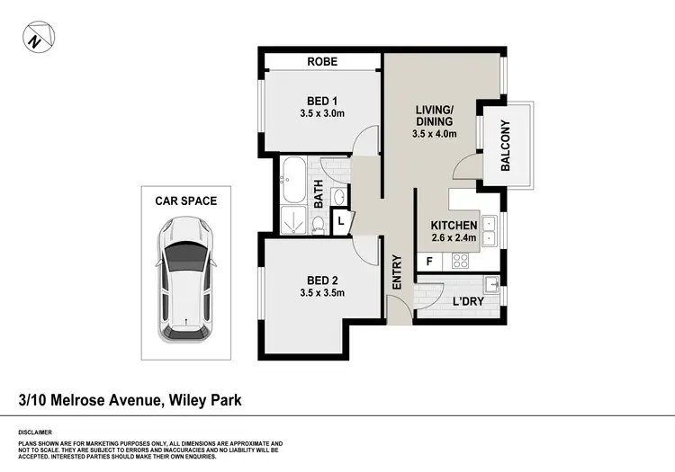 Floorplan of Homely unit listing, 3/10 Melrose Avenue, Wiley Park NSW 2195