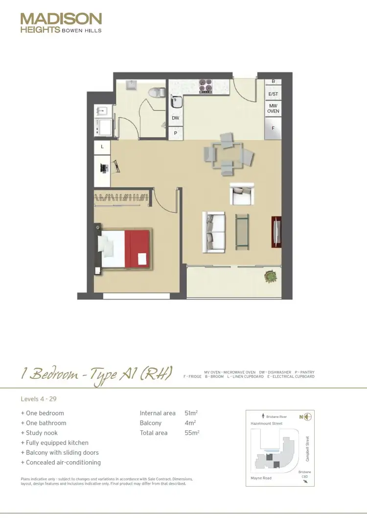 Floorplan of Homely apartment listing, 1411/35 Campbell Street, Bowen Hills QLD 4006