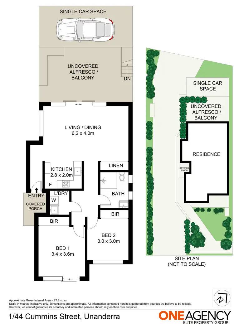 Floorplan of Homely villa listing, 1/44 Cummins Street, Unanderra NSW 2526