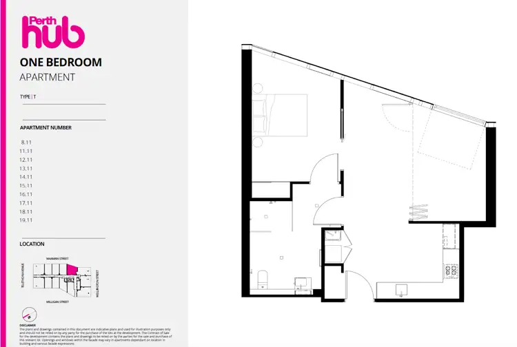 Floorplan of Homely apartment listing, 1711/80 Milligan Street, Perth WA 6000