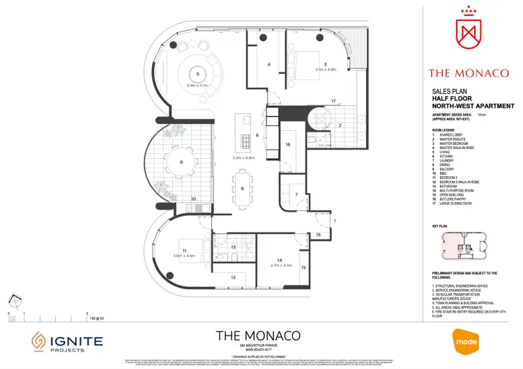 Floorplan of Homely apartment listing, 3/2 MacArthur Parade, Main Beach QLD 4217